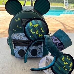 Disney Loungefly Haunted Mansion Backpack and Ears – WDW 50th Limited Edition